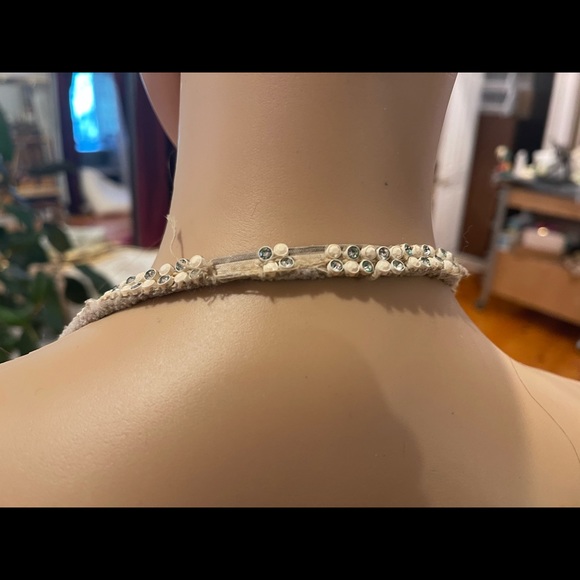 Bellydance costume white rhinestones and mirrors. Hand made by Marliza Pons 32D - Picture 8 of 13